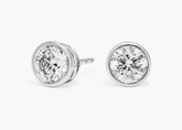 Aurora Lustre Bezel Set Lab-Grown Diamond Stud Earrings